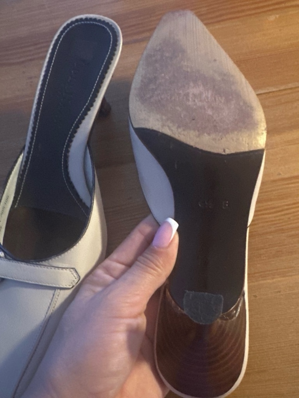 Cole Haan Cream Pointed-Toe Slip-On Mules - Picture 4 of 6